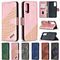 Case For Samsung Galaxy A21S Galax S20 Ultra Galaxy S20 Wallet Card Holder with Stand Full Body Cases Colorblock Crocodile Pattern PU Leather TPU for Samsung Galax A41 Note 20 Ultra A51 A71 A31