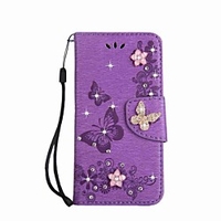 Case For Samsung Galaxy A3(2017) / A5(2017) / A7(2017) Wallet / Card Holder / Rhinestone Full Body Cases Butterfly Hard PU Leather