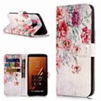 Case For Samsung Galaxy A3(2017) / A5(2017) / A8 2018 Wallet / Card Holder / with Stand Full Body Cases Flower Hard PU Leather