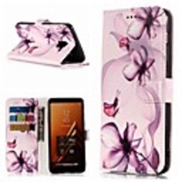 Case For Samsung Galaxy A3(2017) / A5(2017) / A8 2018 Wallet / Card Holder / with Stand Full Body Cases Flower Hard PU Leather