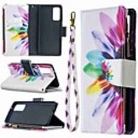 Case For Samsung Galaxy A42 5G Galax S20 Ultra Galaxy S20 Wallet Card Holder with Stand Full Body Cases Sun flower Painted Zipper Bag PU Leather TPU for Samsung Galax Note 20 Ultra A21S A51 A71