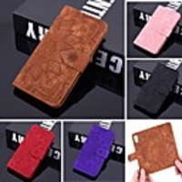 Case For Samsung Galaxy A51 A71 A01 A11 A81 A91 A6 Plus Wallet / Card Holder / Embossed Full Body Cases Solid Colored / Flower PU Leather For Galaxy J6 Plus/J4 Plus/A10S/A20S/A30S/A50S/A8 2018/J8 2018
