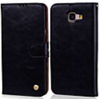 Case For Samsung Galaxy A5(2016) Card Holder / Flip Full Body Cases Solid Colored Hard PU Leather for A5(2016)
