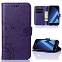 Case For Samsung Galaxy A5(2017) Wallet / Card Holder / Dustproof Full Body Cases Solid Colored / Butterfly / Flower Hard PU Leather