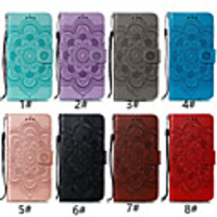 Case For Samsung Galaxy A5(2018) / A6 (2018) / A6 (2018) Card Holder / with Stand / Flip Full Body Cases Flower Hard PU Leather
