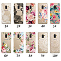 Case For Samsung Galaxy A5(2018) / A6 (2018) / A6 (2018) Transparent / Pattern Back Cover Lace Printing / Flower Soft TPU