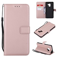 Case For Samsung Galaxy A5(2018) / A6 (2018) / A6 (2018) Wallet / Card Holder / Flip Full Body Cases Solid Colored Hard PU Leather