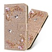 Case For Samsung Galaxy A5(2018) / A6 (2018) / A6 (2018) Wallet / Card Holder / Shockproof Full Body Cases Butterfly / Glitter Shine / Flower Hard PU Leather