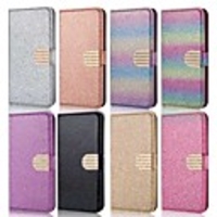 Case For Samsung Galaxy A5(2018) / A6 (2018) / A6 (2018) Wallet / Card Holder / Shockproof Full Body Cases Glitter Shine Hard PU Leather