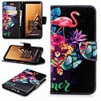 Case For Samsung Galaxy A6 (2018) / A5(2017) / A8 2018 Wallet / Card Holder / with Stand Full Body Cases Flamingo Hard PU Leather