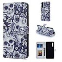 Case For Samsung Galaxy A6 (2018) / A6 (2018) / Galaxy A7(2018) Wallet / Card Holder / with Stand Full Body Cases Skull Hard PU Leather