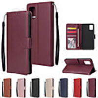 Case For Samsung Galaxy A71 / S20 Plus / S20 Ultra Card Holder / Flip Full Body Cases Solid Colored PU Leather / TPU