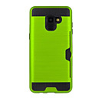 Case For Samsung Galaxy A8 2018 Card Holder Back Cover Solid Colored Hard Silicone