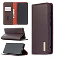 Case For Samsung Galaxy Galaxy Note 20 Card Holder / Shockproof / Magnetic Full Body Cases Solid Colored Genuine Leather For Galaxy Note 20 Ultra/S20 FE