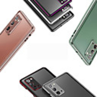 Case For Samsung Galaxy Galaxy Note 20 Galaxy Note 20 Ultra Shockproof Transparent Back Cover Transparent TPU Metal