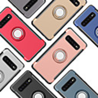 Case For Samsung Galaxy Galaxy S10 Plus / S7 Ring Holder Back Cover Solid Colored Hard PC for Galaxy S10 / Galaxy S10 Plus / Galaxy S10 E