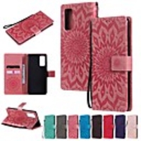 Case For Samsung Galaxy Galaxy S20 FE 5G / S20 Plus / S20 Ultra Wallet / Card Holder / with Stand Full Body Cases Solid Colored / Flower PU Leather