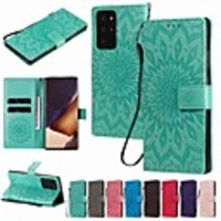 Case For Samsung Galaxy Galaxy S20 FE 5G / S9 / S9 Plus Wallet / Card Holder / with Stand Full Body Cases Solid Colored / Flower PU Leather / TPU