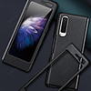Case For Samsung Galaxy Galaxy Z Fold 2 Shockproof / Flip Full Body Cases Lines / Waves / Solid Colored Genuine Leather