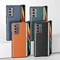 Case For Samsung Galaxy Galaxy Z Fold 2 Shockproof / Ultra-thin Back Cover Lines / Waves / Solid Colored Genuine Leather