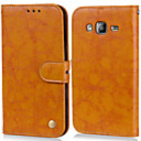 Case For Samsung Galaxy J3(2016) Card Holder / Flip Full Body Cases Solid Colored Hard PU Leather for J3 (2016) / J3