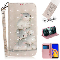 Case For Samsung Galaxy J5 (2016) / Galaxy J4 Plus(2018) / Galaxy J6 Plus(2018) Wallet / Card Holder / with Stand Full Body Cases Animal / 3D Cartoon PU Leather