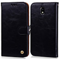 Case For Samsung Galaxy J5 (2017) Card Holder / Flip Full Body Cases Solid Colored Hard PU Leather for J5 (2017)