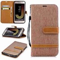 Case For Samsung Galaxy J6 / J5 (2017) / J5 (2016) Wallet / Card Holder / with Stand Full Body Cases Solid Colored Hard Textile