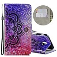 Case For Samsung Galaxy J6 (2018) / J4 (2018) / Galaxy J4 Plus(2018) Wallet / Card Holder / Shockproof Full Body Cases Glitter Shine / Flower Hard PU Leather