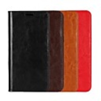 Case For Samsung Galaxy J7 (2017) / J6 (2018) / J5 (2017) Wallet / Card Holder / with Stand Full Body Cases Solid Colored Hard Genuine Leather