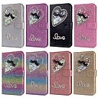 Case For Samsung Galaxy Note 9 / Note 8 / Galaxy Note 10 Wallet / Card Holder / Shockproof Full Body Cases Heart / Glitter Shine PU Leather / TPU Case For Samsung Galaxy Note 10 / Galaxy Note 10 Plus