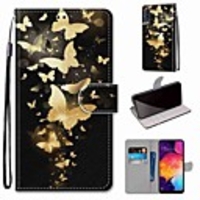 Case For Samsung Galaxy S20 / S20 Plus / S20 Ultra Wallet / Card Holder / with Stand Golden Butterfly PU Leather / TPU for A51 / A71 / A81 / A91 / A01 / A21 / A50(2019) / A30s(2019) / A30(2019)