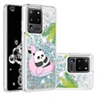 Case For Samsung Galaxy S20 Plus / S20 Ultra / Galaxy S10 Flowing Liquid / Pattern / Glitter Shine Back Cover Animal / Panda TPU