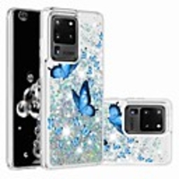 Case For Samsung Galaxy S20 Plus / S20 Ultra / Galaxy S10 Flowing Liquid / Pattern / Glitter Shine Back Cover Butterfly TPU