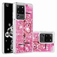 Case For Samsung Galaxy S20 Plus / S20 Ultra / Galaxy S10 Flowing Liquid / Pattern / Glitter Shine Back Cover Heart TPU