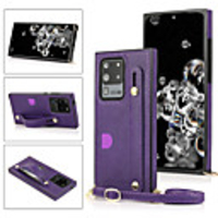 Case For Samsung Galaxy S20 Plus / S20 Ultra / S20 Card Holder / Shockproof Back Cover Solid Colored PU Leather / TPU