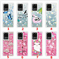Case For Samsung Galaxy S20 Plus / S20 Ultra / S20 Flowing Liquid / Pattern / Glitter Shine Back Cover Butterfly / Cartoon / Flower TPU
