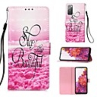 Case For Samsung Galaxy S20 Plus / S20 Ultra / S20 Wallet / Card Holder / with Stand Full Body Cases Word / Phrase PU Leather