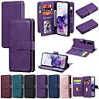 Case For Samsung Galaxy S20 Ultra Note 10 Plus S10E S9 A81 A91 A01 A11 M11 A10 M10 Wallet Card Holder with Stand Full Body Cases Solid Colored PU Leather