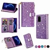 Case For Samsung Galaxy S20 Ultra S10 Plus S10E Note 10 S9 S8 S7 Edge Note 8 Wallet Card Holder with Stand Full Body Cases Solid Colored Glitter Shine PU Leather