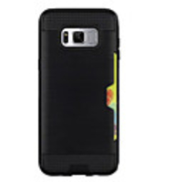 Case For Samsung Galaxy S8 Plus / S8 / S7 edge Card Holder Back Cover Solid Colored Hard PC