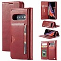 Case For Samsung Galaxy S9 / S9 Plus / Galaxy S10 Wallet / Card Holder / Shockproof Full Body Cases Solid Colored Hard PU Leather