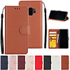 Case For Samsung Galaxy S9 / S9 Plus / S7 edge Card Holder Full Body Cases Solid Colored PU Leather