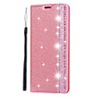 Case For Samsung Galaxy S9 / S9 Plus / S8 Plus Card Holder / Magnetic / Glitter Shine Full Body Cases Solid Colored / Glitter Shine PU Leather / TPU
