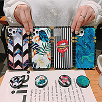 Case For Samsung Galaxy S9 / S9 Plus / S8 Plus Shockproof / with Stand / Pattern Back Cover Lines / Waves / Flower / Marble Acrylic