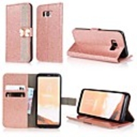 Case For Samsung Galaxy S9 / S9 Plus / S8 Plus Wallet / Card Holder / Rhinestone Full Body Cases Solid Colored / Glitter Shine / Rhinestone Hard PU Leather