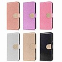 Case For Samsung Galaxy S9 / S9 Plus / S8 Plus Wallet / Card Holder / Rhinestone Full Body Cases Solid Colored / Glitter Shine Hard PU Leather