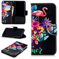 Case For Samsung Galaxy S9 / S9 Plus / S8 Plus Wallet / Card Holder / with Stand Full Body Cases Flamingo Hard PU Leather