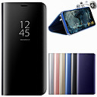 Case For Samsung Galaxy S9 / S9 Plus / S8 Plus with Stand / Mirror Full Body Cases Solid Colored Hard PU Leather