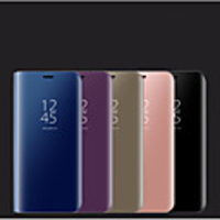 Case For Samsung Galaxy S9 / S9 Plus / S8 Plus with Stand / Mirror Full Body Cases Solid Colored PU Leather / PC